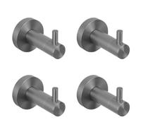 Juego de Accesorios de baño Grises, Estante de Pared Redondo de Acero Inoxidable, Barra de Mano, Soporte para Rollo de Papel higiénico, Gancho para Bata y Toalla, 4 Piezas, Gancho Individual