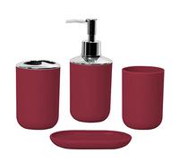 Juego de accesorios de baño - Soporte para cepillo de dientes de 4 piezas, jabonera, vaso de enjuague bucal, dispensador de loción para suministros de lavado del hogar