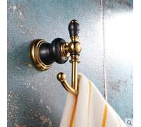 Juego de Accesorios de baño Toallero de latón Macizo Soporte de Papel Jabonera Estante de Esquina Soporte para Cepillo de baño Accesorios de baño Base de Jade, Gancho para Bata