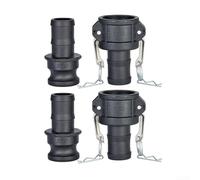 Juego de accesorios de bloqueo de leva de 1-1/2 pulgadas en polipropileno, acoplador hembra tipo C + adaptador macho tipo E para mangueras ranuradas