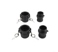 Juego de accesorios de bloqueo de leva para tipo D/F de 1 pulgada PP para acoplamiento rápido polipropileno camlock acoplamiento 1 pulgada para tipo D y F negro para acoplamiento rápido para manguera