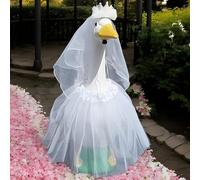Juego De Accesorios De Boda De Ganso: Velo Ligero De 37 G, Elegante Vestido De Novia, Ropa Decorativa De Animales | Decoración Externa Para El Hogar, Para Porche De Granja, Temática Navideña, E