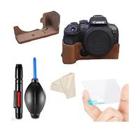 Juego de accesorios de cámara para cámara Canon EOS R10 incluye caja base de medio cuerpo, protector de pantalla LCD de vidrio HD, paño de limpieza, bolígrafo de limpieza, bomba de soplador de aire