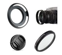 Juego de accesorios de cámara para cámara Sony Alpha ZV-E10 ZVE10 con lente de 16-50 mm, incluye parasol de lente de metal, filtro UV, tapa de lente