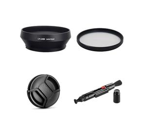 Juego de accesorios de cámara para Olympus M.Zuiko Digital 17 mm f/1.8 lente con Olympus E-PL1 E-PL2 E-PL3 E-PL5 E-PL6 incluye reemplazo de parasol de lente LH-48B, filtro UV MC, tapa de lente,