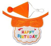 Juego de accesorios de cumpleaños para mascotas con bandana, babero y sombrero de cono, diseño cómodo y fácil de llevar para perros pequeños y gatos, accesorios de cumpleaños