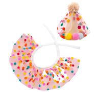 Juego de accesorios de cumpleaños para mascotas con bandana, babero y sombrero de cono, diseño cómodo y fácil de llevar para perros pequeños y gatos, accesorios de cumpleaños