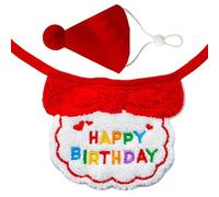 Juego de accesorios de cumpleaños para mascotas con bandana, babero y sombrero de cono, diseño cómodo y fácil de llevar para perros pequeños y gatos, accesorios de cumpleaños
