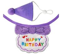 Juego de accesorios de cumpleaños para mascotas con bandana, babero y sombrero de cono, diseño cómodo y fácil de llevar para perros pequeños y gatos, accesorios de cumpleaños