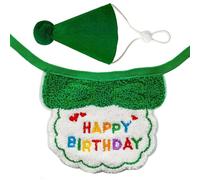 Juego de accesorios de cumpleaños para mascotas con bandana, babero y sombrero de cono, diseño cómodo y fácil de llevar para perros pequeños y gatos, accesorios de cumpleaños