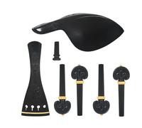 Juego de accesorios de ébano for violín, afinador fino de violín, soporte de pieza trasera, cuerda de clavo, eje, Kit de tablero de cuerdas de tracción, 4/4, 3/4