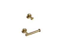 Juego de Accesorios de Hardware de baño Juego de latón moleteado de Oro Cepillado Anillo de Barra de Toalla Gancho para Bata Soporte de Papel Anillo de Toalla Escobilla de baño,H,PH