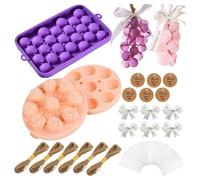 Juego de accesorios de jabón genérico, grape Flower Moulds, DIY Soap Crafts, Handmade Soaps Set, Creative Gift Kit for Adults Women Men Girls Boys Dad Mother Home Birthday Party Holiday Workshop Use