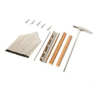 Juego de accesorios de Kalimba DIY con 17 llaves de acero, 2 puentes de madera, martillo de afinación y barra de soporte en Z, para mantenimiento y construcción de instrumentos de percusión manual