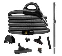Juego de Accesorios de Limpieza HouseVac Premium, una Manguera 7.5m, un Tubo telescópico con Clip, un Cepillo de Doble función para alfombras y parquet, un Soporte de Manguera y un Juego de boquillas