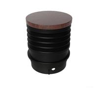 Juego de accesorios de limpieza para molinillo de café con fuelle de silicona y tapa de aluminio para un mejor control del flujo de granos (cubierta de madera)