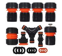 Juego de accesorios de manguera de jardín de 3/4 pulgadas, 4 conectores finales, 1 tope de agua, 1 grifo roscado 2 en 1, 1 conector de reparación, 1 macho doble y 1 divisor en Y