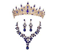 Juego de accesorios de novia con gotas de cristal, textura de aleación para fiestas formales, fotografía, joyería nupcial, accesorios para sesión de fotos, One Size, como se describe, como se describe
