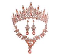 Juego de accesorios de novia con gotas de cristal, textura de aleación para fiestas formales, fotografía, joyería nupcial, accesorios para sesión de fotos, One Size, como se describe, como se describe