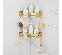 Juego de accesorios de oro cepillado - Estante de estante, colgador de toallas, soporte para escobilla de inodoro, jabonera, accesorios de baño elegantes para baño