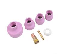Juego de accesorios de soldadura de lente de gas de 7 piezas compatibles con antorcha TIG WP9/20, incluye portabrocas y cerámica de alúmina para mejorar la precisión de soldadura (1,6 mm)