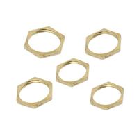 Juego de accesorios de tubería de tuercas de seguridad hexagonales de cobre, 5 uds., 1/8", 1/4", 3/8", 1/2", 3/4 pulgadas, tapas hexagonales de hilo femenino(1/8")