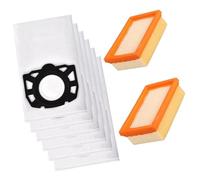 Juego de accesorios for bolsa de polvo y filtro for aspiradoras Karcher WD4, WD5, WD6, MV4, MV5 y MV6 for WD 4 Premium, 5 P, 6, MV, KWD4, KWD5, KWD6, KNT4 SE 6.100