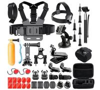 Juego de accesorios genéricos para cámara de acción compatible con 13/12/11 | Kit 49 en 1 compatible con mando a distancia, correa de mano, correa para el pecho, diadema, tornillos, palo selfie, ventosa,