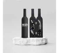 Juego de accesorios para abrebotellas de vino de lujo - Sacacorchos con cápsula corta, anillo de goteo, vertedor y tapón de vino - Decoración para pisos, hogar y oficina