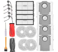 Juego de accesorios para aspiradora Roborock Saros 10R, 1 cepillo principal, 4 filtros HEPA, 4 bolsas para el polvo, 4 toallitas, 5 cepillos laterales, 1 cepillo, 1 destornillador, juego de piezas de