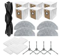 Juego de accesorios para aspiradoras incluyendo cepillo principal, cepillos laterales, filtros, bolsas de polvo y paños de fregona para Eve RookS, para Lydsto R1 Edge, para R1D Edge y para MiWhole M9