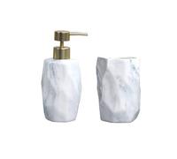 Juego de Accesorios para baño Dispensador de jabón y Vaso for cepillos Dientes, Accesorios baño cerámica for encimera, for líquidos o lociones Decoración Ideal para inquilinos(Gray)