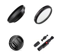 Juego de accesorios para cámara Nikon NIKKOR Z de 26 mm f/2.8 con cámara Nikon Z9, incluyendo parasol de metal de gran angular, filtro UV, tapa de lente, bolígrafo de limpieza