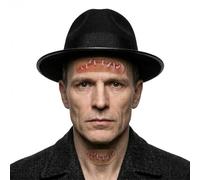 Juego de accesorios para disfraz de monstruo, 2 piezas de prótesis de maquillaje de cicatriz de látex con adhesivo de goma espiritual y sombrero Fedora negro con banda, kit de maquillaje de Halloween