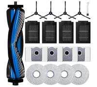 Juego de accesorios para Ecovacs Deebot T50 Max Pro Omni/T50 Max Pro Omni Gen2 aspiradoras, 1 cepillo de rodillos, 4 filtros, 4 bolsas para el polvo, 4 almohadillas de limpieza