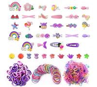 Juego de accesorios para el cabello de 638 piezas para niñas, diademas de goma elásticas, pasadores a presión para niños, para niños.