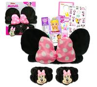 Juego de accesorios para el cabello de Minnie Mouse para niñas, paquete con diadema y pulsera de Minnie, calcomanías y más | Accesorios para el cabello de Disney para mujer