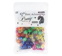 Juego de accesorios para el cabello para niños, 100 piezas en total, 30 soportes para coleta, 30 pasadores, 40 mini lazos para el pelo, lindo y colorido para niñas (arco iris transparente)