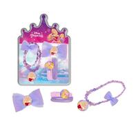 Juego de accesorios para el pelo de princesas Disney + collar, horquilla, gomas elásticas, kit de accesorios para sombreros Disney, idea regalo, 2+ años, multicolor