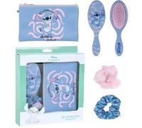Juego de accesorios para el pelo Stitch Disney con cepillo desenredante y 2 coleteros y neceser de regalo, estilo kawaii