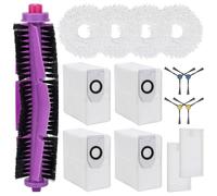 Juego de accesorios para EUREKA J12 Ultra, 1 cepillo principal, 4 cepillos laterales, 2 filtros, 4 toallitas, 4 bolsas de polvo, juego de accesorios de repuesto para aspiradora Midea V12 (15 unidades)