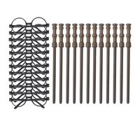 Juego de accesorios para fiestas de mago, lápices mágicos, gafas mágicas con marco redondo sin vasos para fiestas de cumpleaños con decoración mágica, Halloween, recompensas escolares, 12