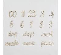 Juego de accesorios para fotografía de recién nacidos, virutas de madera, números, letras, fecha, accesorios