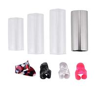 Juego de Accesorios para Guitarra 8 Piezas Incluyendo 1 tobogán de Acero Inoxidable Tobogán de Guitarra de Vidrio Juego de 3 Piezas Selección de Dedo con Caja Juego de 4 Piezas