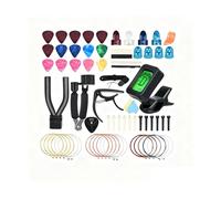 Juego de accesorios para guitarra acústica, herramienta de repuesto para cuerdas de guitarra, incluye cuerdas de guitarra, púas, cejilla, pines de puente, púas de puente de guitarra