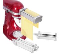 Juego de accesorios para hacer pasta para batidoras KitchenAid, incluye rodillo de hojas de pasta, cortador de espaguetis, cortador de fettuccine