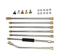Juego de accesorios para lavadora a presión de alta resistencia, varita de extensión, lanzas curvadas y 5 boquillas de pulverización, vara curva en ángulo múltiple para limpiar ángulos muertos