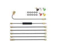 Juego de accesorios para lavadora a presión de alta resistencia, varita de extensión, lanzas curvadas y 5 boquillas de pulverización, juego de varitas de extensión multiángulo para lavadora a presión