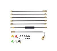 Juego de accesorios para lavadora a presión de alta resistencia, varita de extensión, lanzas curvadas y 5 boquillas de pulverización, vara curva en ángulo múltiple para limpiar ángulos muertos