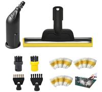 Juego de accesorios para limpiador de vapor 9 piezas de repuesto para Kärcher SC2/SC3/SC4/SC5/CTK10/CTK20, accesorios para aspiradora 1 boquilla de ventana, 1 boquilla, 2 cepillos redondos, 2 cepillos